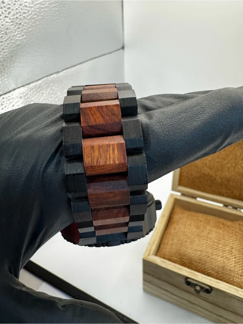 Avantwood Wooden Skeleton Dial Men's Watch - Black & Brown